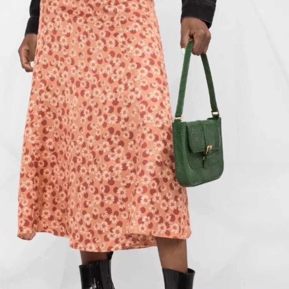 NWT Sandro Pascaline Floral & Polka Dot Midi Skirt in Antique Rose L $ 340 - Picture 6 of 13